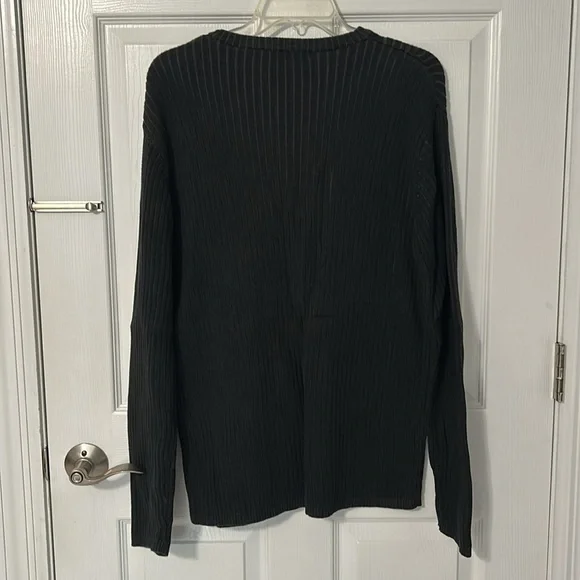 NWOT Claiborne Men’s Ribbed Black Crew Neck Sweater Size Large - Picture 6 of 8
